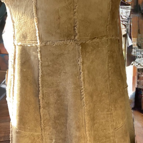 VINTAGE  LAMBS WOOL  FULL LENGTH  VEST  in need of some TLC  size  L - Picture 5 of 13